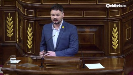 Rufián recalca su 'no' a la prórroga de la alarma: "Estamos llevándonos por delante el espíritu de la investidura"