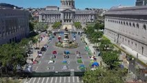 Campamento para personas sin hogar en un parking de San Francisco