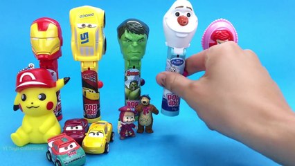 Lollipop POP UP!!! Marvel Iron Man Hulk Disney Cars Olaf Surprise Toys