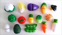 Learn names of fruits vegetables egg with velcro cutting toy foods esl learn english