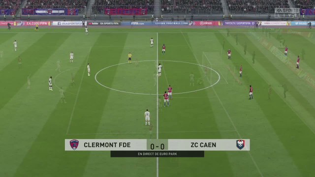 Clermont Foot 63 - Stade Malherbe de Caen sur FIFA 20 : résumé et buts (L2 - 37e journée)