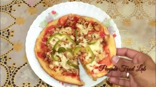 Chiken pizza without oven. Home made chicken pizza without oven.