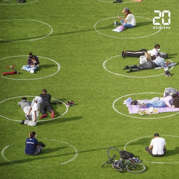 Coronavirus: Des cercles sur l'herbe d'un parc new-yorkais pour respecter la distanciation sociale