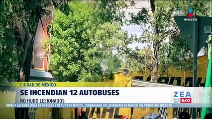 Fuga de gas provoca incendio en estacionamiento de autobúses