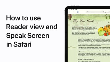 Comment utiliser le lecteur et l'énoncé d'écran dans Safari sur iPhone, iPad, et iPod touch — Apple Support