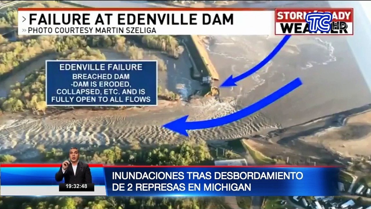 Miles de damnificados tras desbordamiento de dos represas en Michigan, Estados Unidos