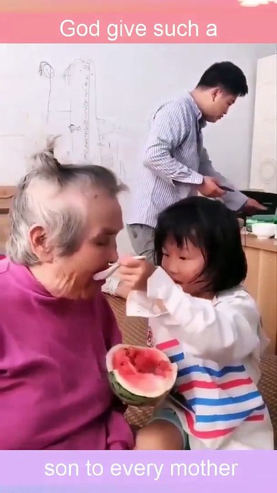 Heart touching Video Son is serving his paralyzed mother