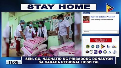 Sen. Go, naghatid ng pribadong donasyon sa CARAGA Regional Hospital