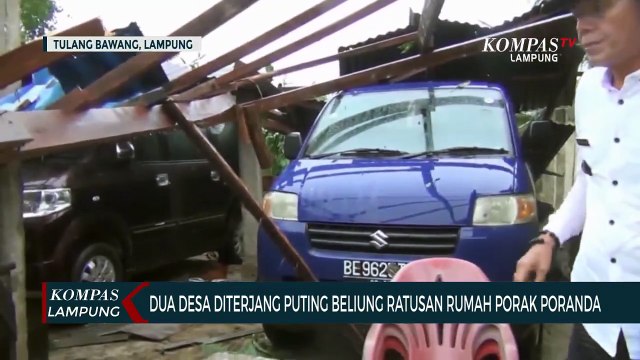 Dua Desa Diterjang Puting Beliung, Ratusan Rumah di Tulang Bawang Porak poranda