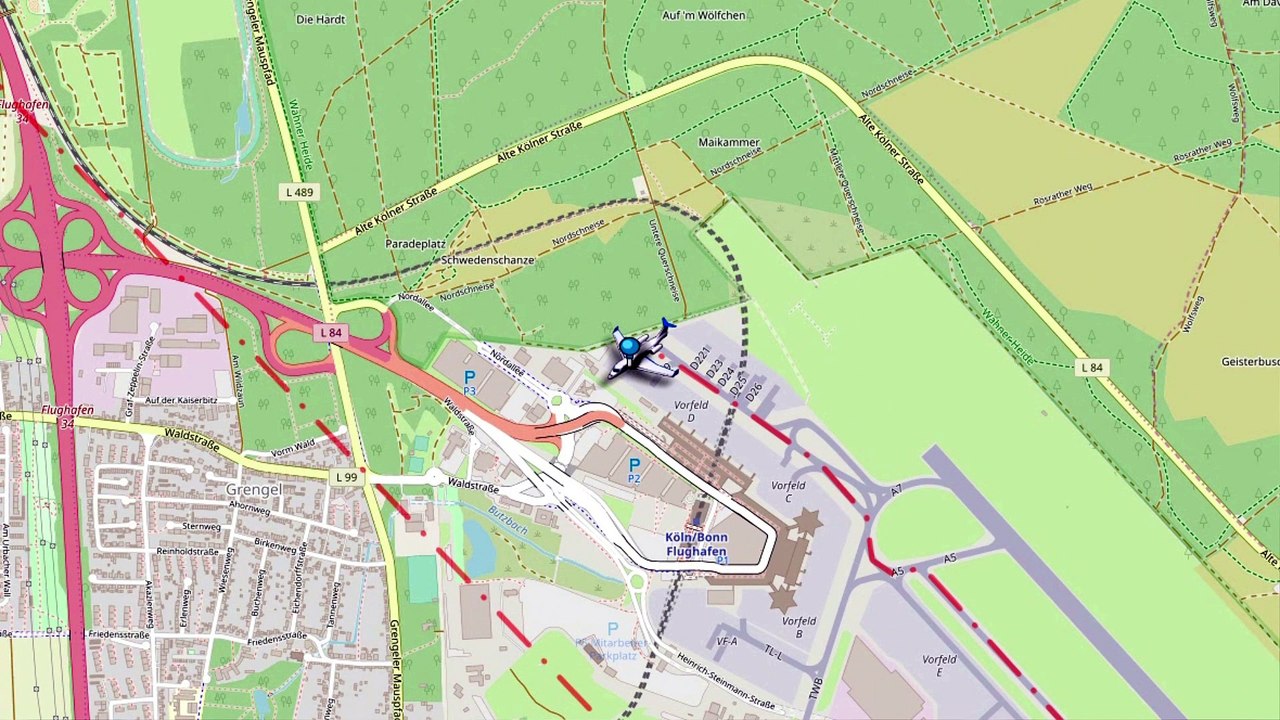 KölnBonn Bahn 14R Landen