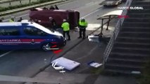 Trabzon'da feci kaza! Minibüs durağa daldı: 1 ölü, 2 yaralı
