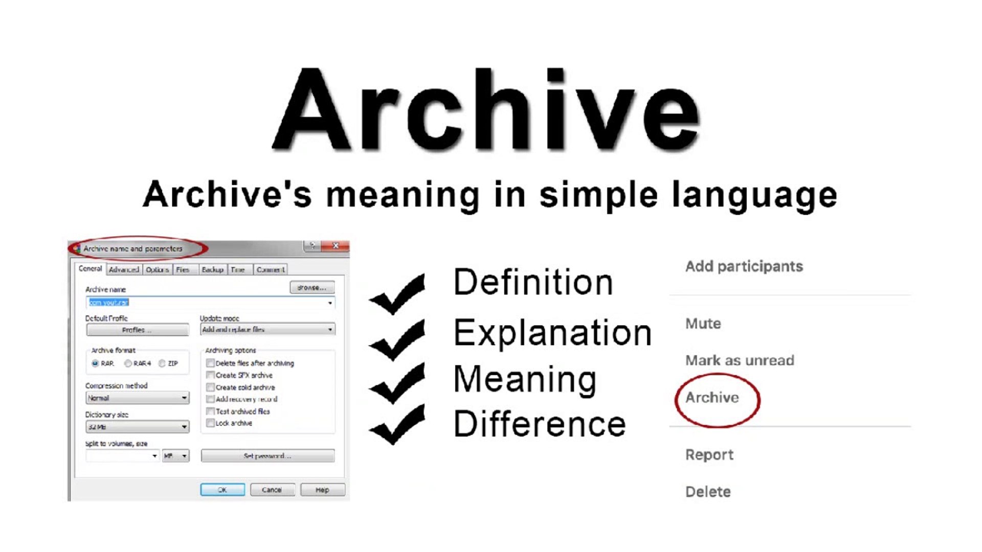 Archive meaning/definition/Explanation in basic language/difference between  backup and archive - video Dailymotion