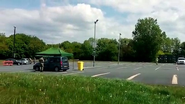 Mobile coronavirus testing centre in Sunderland