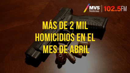 Más de 2 mil homicidios en el mes de abril
