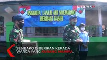 Anggota TNI Lanud Adi Soemarmo Bagikan Sembako untuk Warga dan Santri