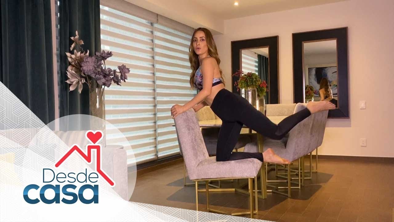 Rutina de ejercicios en el comedor. ¡Mantente e...