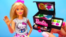 DIY Makeup Box for Barbie Doll - Lipstick, shiny eye shadow, nail polishes and accessories