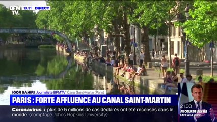Des centaines de Parisiens prennent d'assaut le canal Saint-Martin