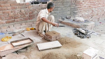 Man Skilfully Cast an Aluminum Engine Cover