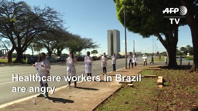 Healthcare workers protest in Brazil over unpaid wages