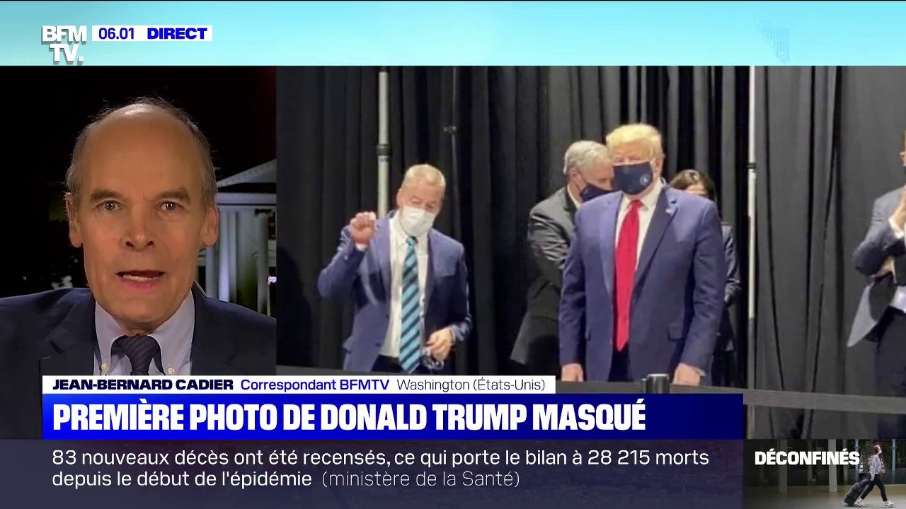 Après avoir toujours refusé d'en porter un, la première photo de Donald Trump masqué