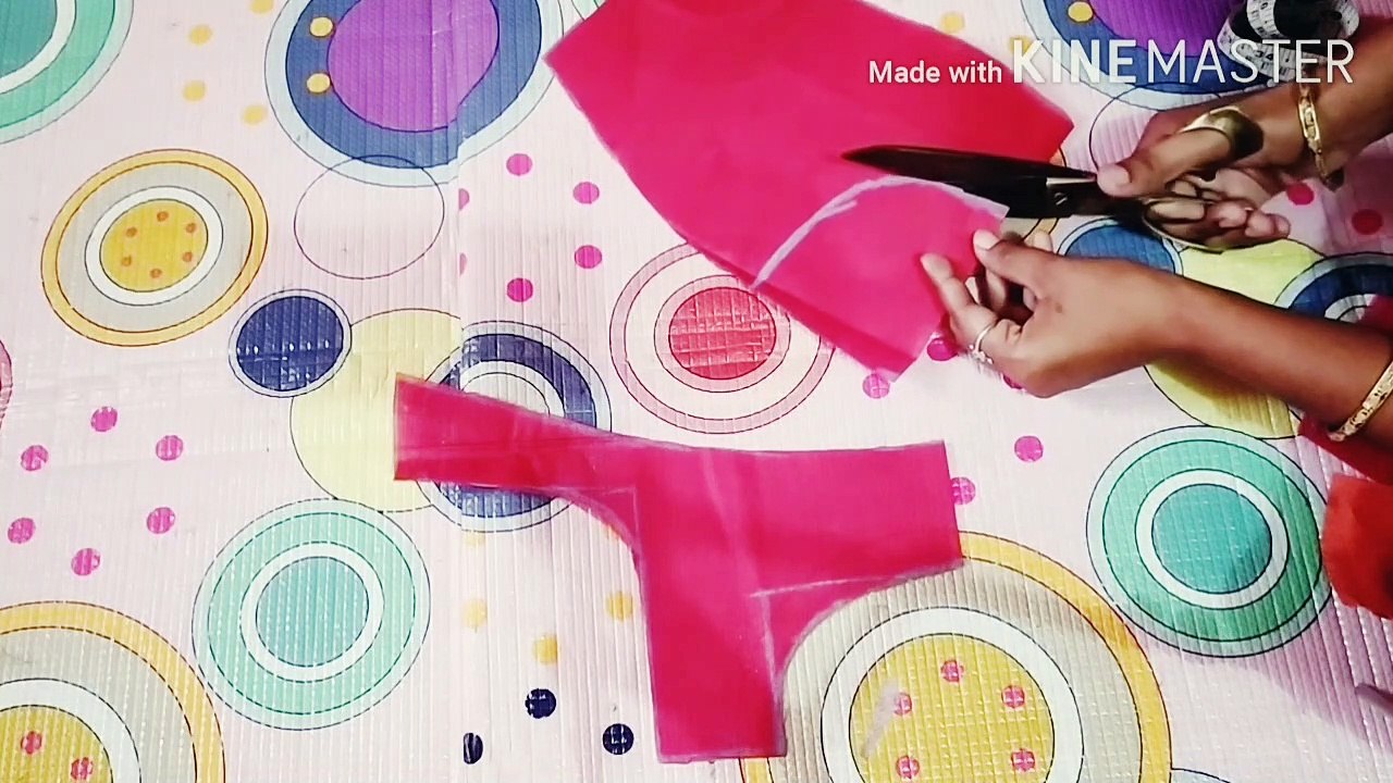 Beautiful model half net back neck blouse design cutting and stitching....