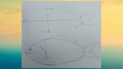 Eassy steps to drawing fish tutorial with colour