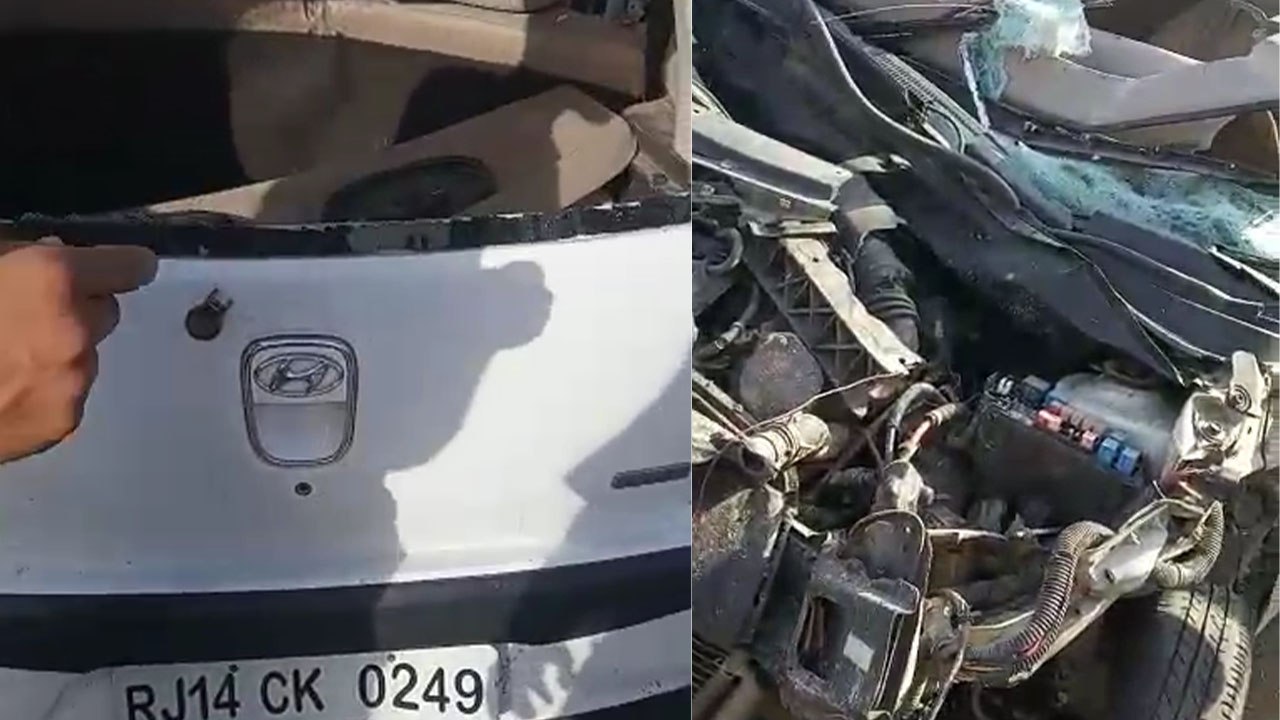 भरतपुर एक्सीडेंट : गैस टैंकर में घुसी कार, दो महिलाओं समेत चार की मौत