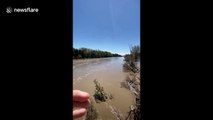 Dam failures and severe flooding cause bridge to partially collapse in Michigan