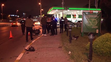 Otomobilin kovaladığı motosikletli kaza yaptı, ardından havaya ateş ederek kaçtı