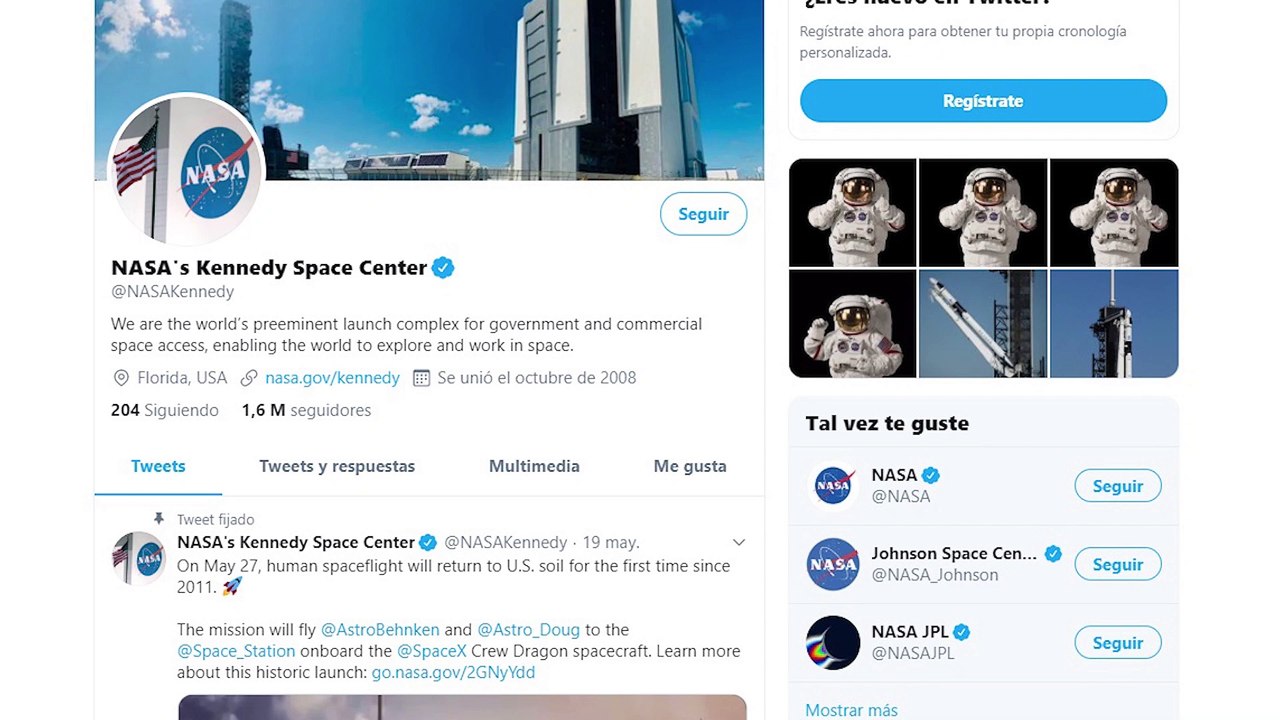 La nave espacial Crew Dragon apunta al cielo