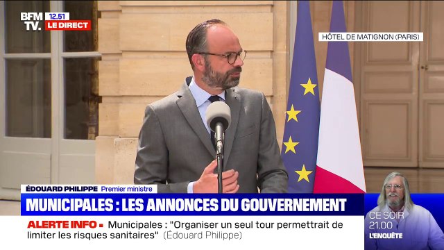Edouard Philippe: Nous présenterons un décret appelant les électeurs à se rendre aux urnes pour le second tour des municipales le 28 juin