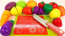 Learn Names of Fruits and Vegetables with Wooden Cutting Toys I Fruits Hunting ---