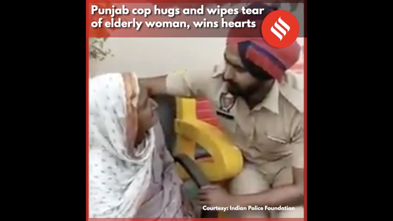 Punjab cop hugs and wipes tear of elderly woman, wins hearts