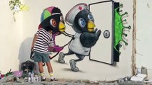 Thai Artist Makes Street Art Depicting Healthcare Workers as Birds Battling Coronavirus!