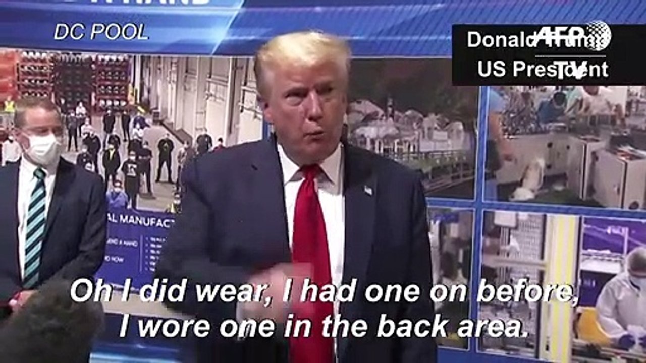 Trump says he finally wore a mask -- but not for cameras