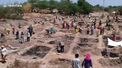 Social distancing compromised at large-scale government work program in India