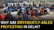 Denied jobs in Railways: differently-abled protest in Delhi again