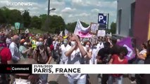 کارکنان بخش بهداشت و درمان فرانسه علیه دولت ماکرون تظاهرات کردند