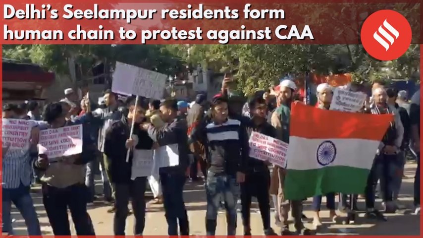 Delhi’s Seelampur residents form human chain to protest against CAA