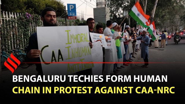 Bengaluru techies form human chain in protest against CAA-NRC