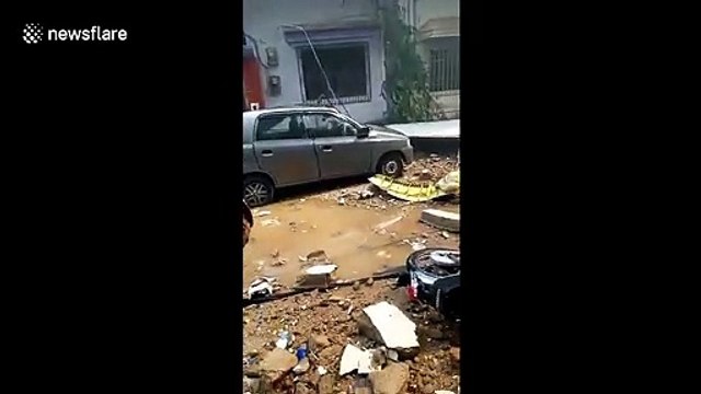 Moments after horrifying Karachi plane crash that saw 104 dead