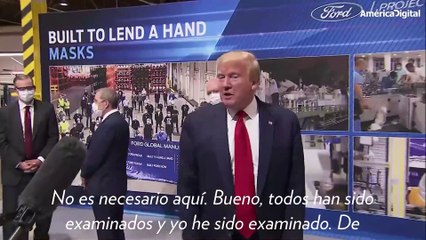 Trump se rehúsa a usar tapabocas para no "darle ese placer a la prensa"