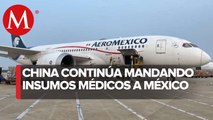 Viaja a México avión desde China con insumos médicos