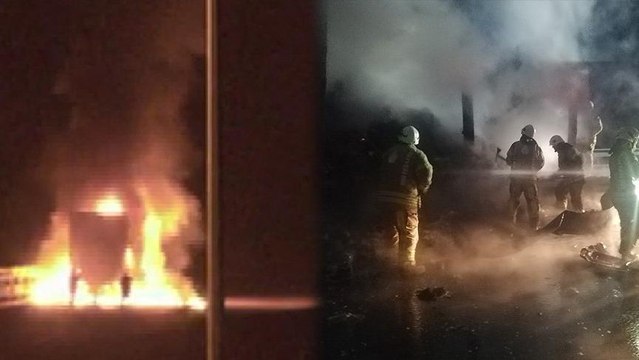 Medikal maske yüklü TIR alev alev yandı