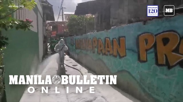 Parañaque City CENRO sprayed disinfectant on ten streets in Baclaran