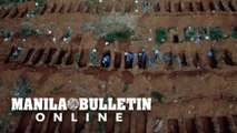 Aerial images of graves being dug at Brazil's largest cemetery