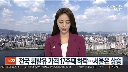 전국 휘발유 가격 17주째 하락…서울은 상승