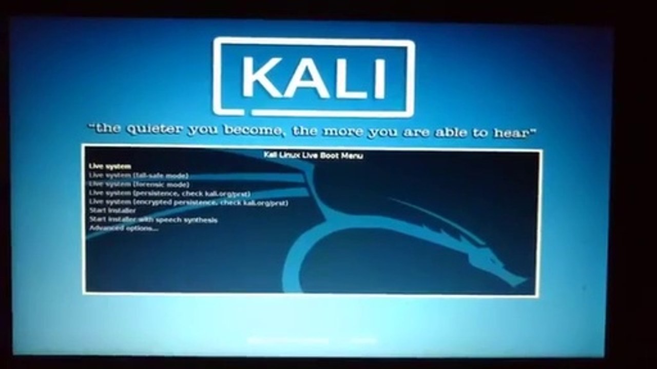 Run Kali Linux live without installation