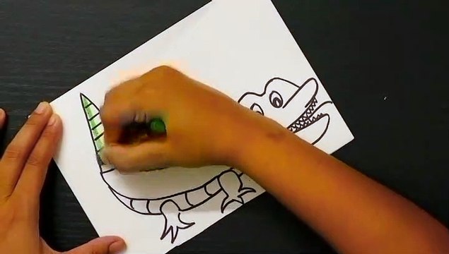 How to Draw an Alligator with Capital letter A step-by-step for beginners & kids | A for Alligator